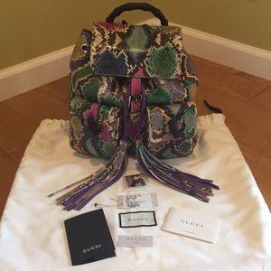 gucci python backpack